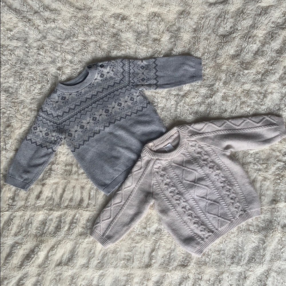 2 Knit baby sweaters